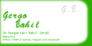 gergo bahil business card